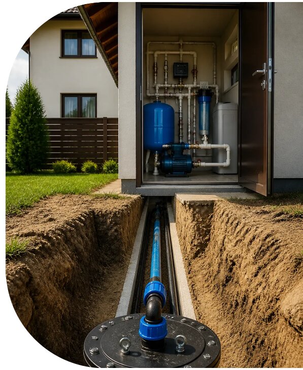 Водоснабжение дома из скважины в Мысках от 121716 р. | АПаруса-Мси