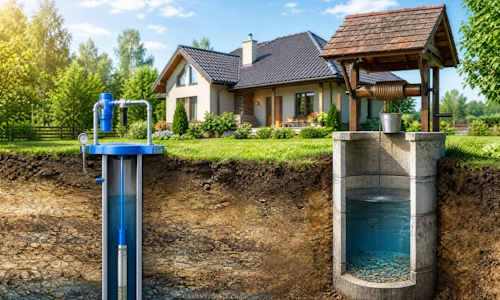 Автономное водоснабжение загородного дома Мыски: скважина или колодец